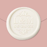 Classic Elegant Personalized Wedding Monogram Wax Seal Sticker<br><div class="desc">Custom wax seal design for wedding invitations features beautiful typography with classic block lettering. The custom monogram text can be personalized with the bride and groom first name initials and wedding date. Design is framed by an elegant scroll frame.</div>
