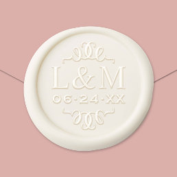 Classic Elegant Personalized Wedding Monogram Wax Seal Sticker