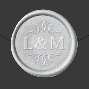 Classic Elegant Personalized Wedding Monogram Wax Seal Sticker