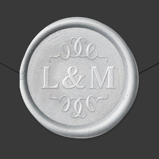 Classic Elegant Personalized Wedding Monogram Wax Seal Sticker
