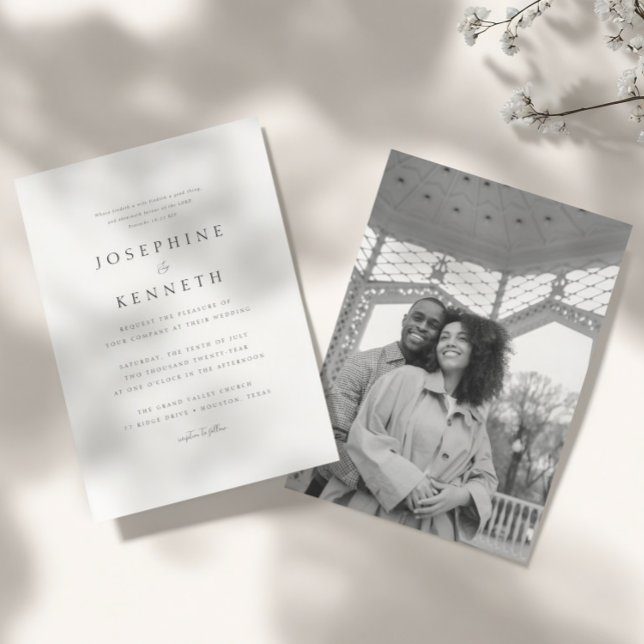 Classic Elegant Photo Christian Wedding Invitation (Creator Uploaded)