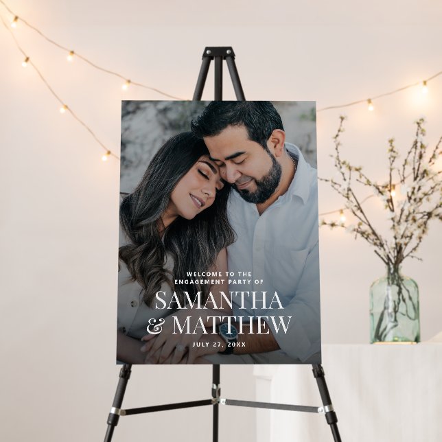 Classic Elegant Photo Engagement Poster (In Situ (Stand))
