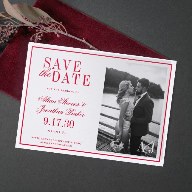 Classic elegant photo wedding save the date  letterpress photo cards (Creator Uploaded)