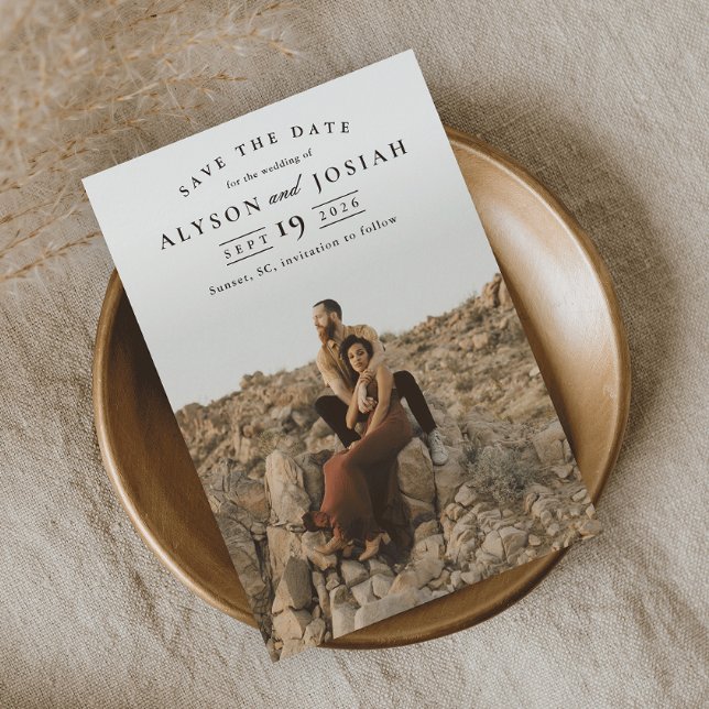 Classic Elegant Photo Wedding Save The Date Magnetic Invitation (Creator Uploaded)