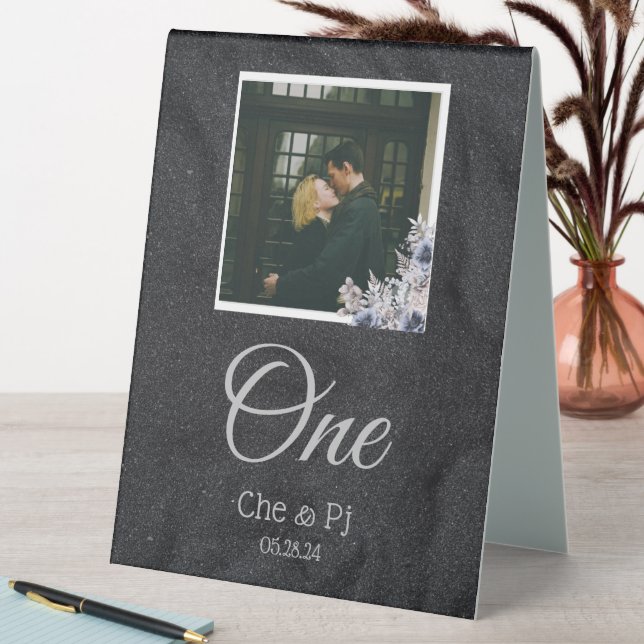 Classic Elegant Photo Wedding  Table Tent (In SItu (Table))