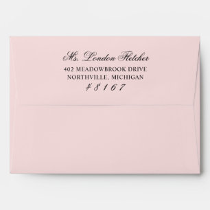 Classic Elegant Pink and Black Wedding Envelope
