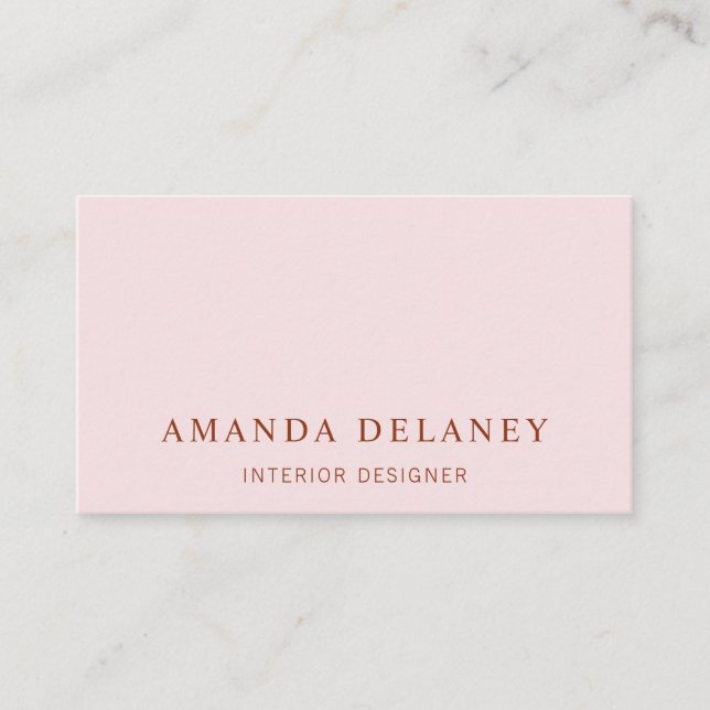 Classic Elegant Pink and Rust Business Card (Front)