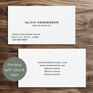 Classic & Elegant Professional Black White Business Card