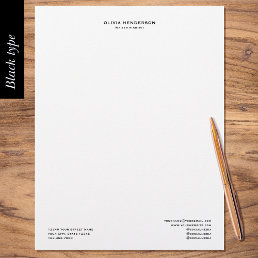 Classic &amp; Elegant Professional Business Black Letterhead