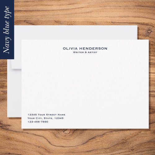 Classic  Elegant Professional Business Blue Note Card