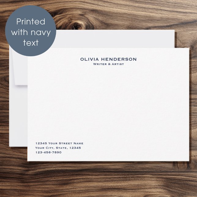 Classic & Elegant Professional Business Blue Note Card (Creator Uploaded)