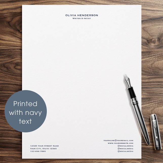 Classic & Elegant Professional Business Navy Blue Letterhead (Creator Uploaded)