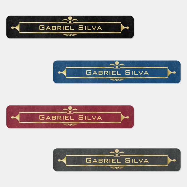 Classic Elegant Professional Gold Deco Name Labels (Group)