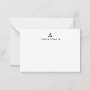 Classic Elegant Professional Monogram Note Card