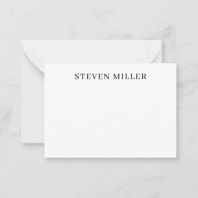 Classic Elegant Professional Simple Formal Black Note Card (Front)