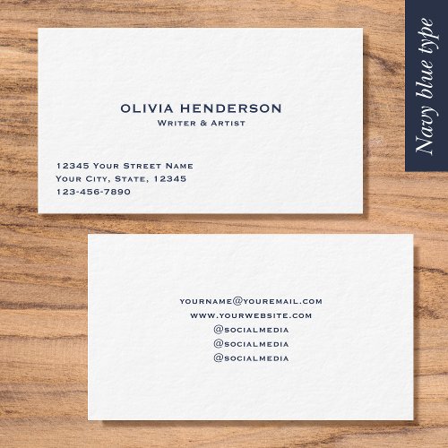 Classic  Elegant Professional Thick Luxury Blue Business Card