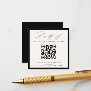Classic elegant QR RSVP ivory wedding mini Enclosure Card