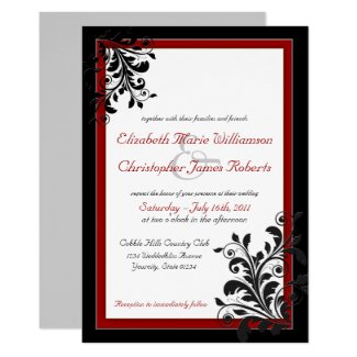 Classic Elegant Red Wedding Invitation