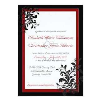 Classic Elegant Red Wedding Invitation