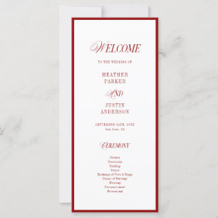 Classic Elegant Red Wedding Programs