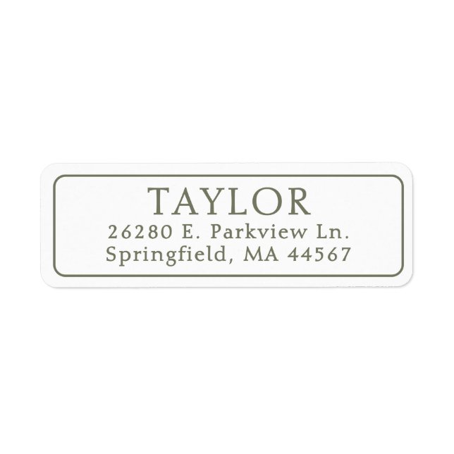 Classic Elegant Return Address Label (Front)
