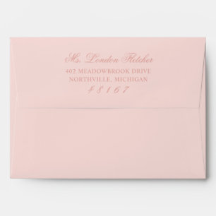 Classic Elegant Rose Gold Blush Wedding RSVP Envelope
