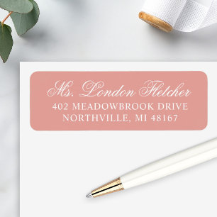 Classic Elegant Rose Gold Script Wedding Label