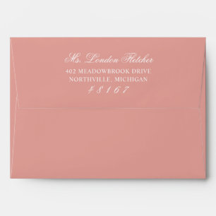 Classic Elegant Rose Gold Wedding Envelope