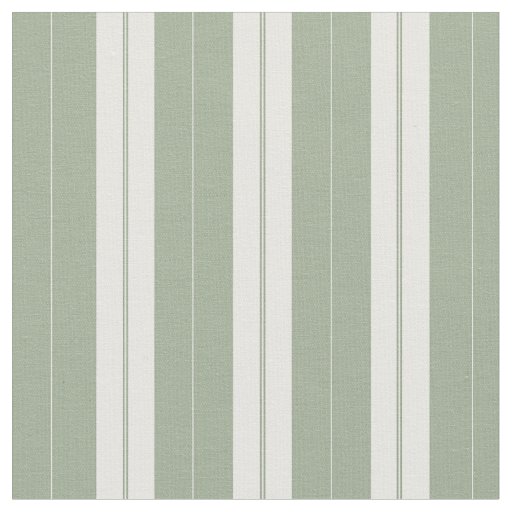 Classic Elegant Sage Green French Ticking Stripe Fabric