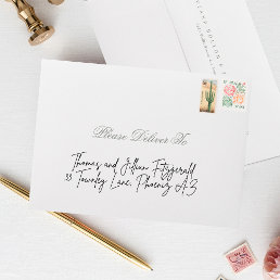 Classic Elegant Sage Green Return Address Wedding Envelope