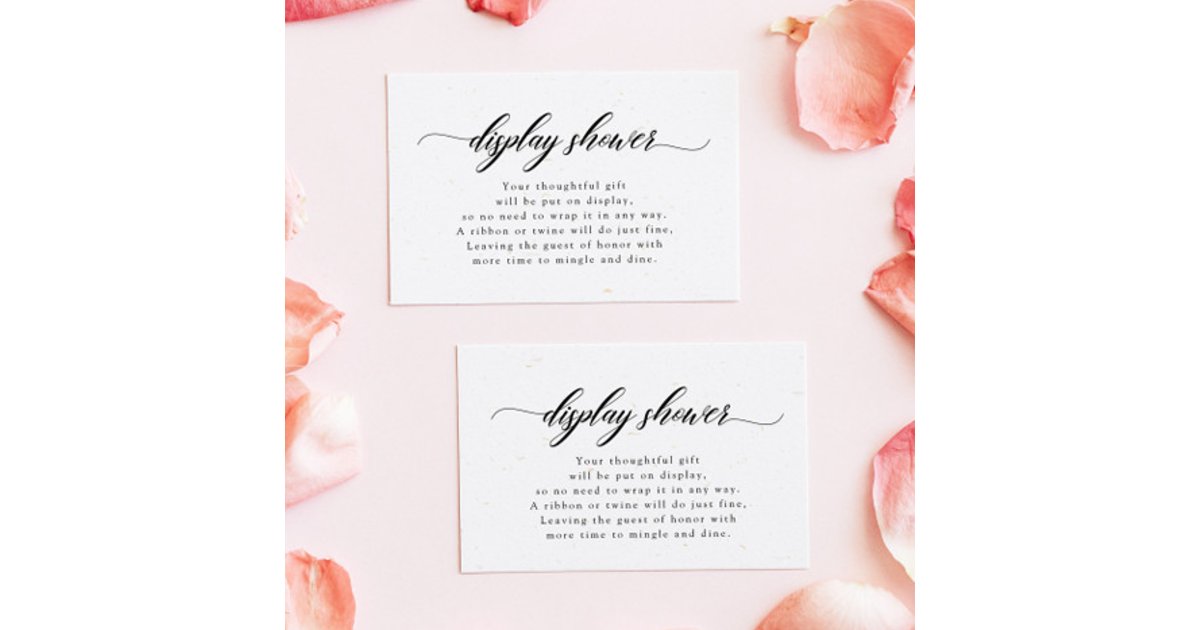 Classic Elegant Script Bridal Baby Display Shower Note Card | Zazzle