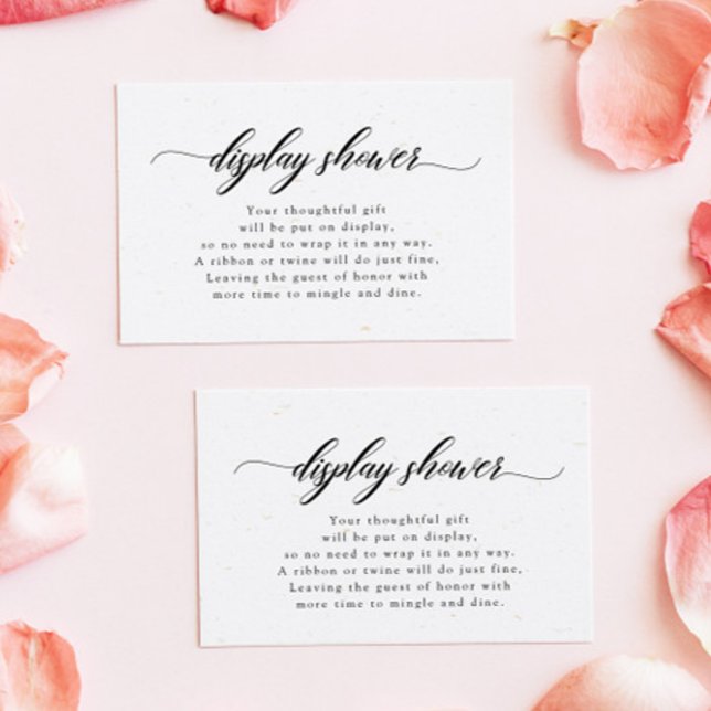 Classic Elegant Script Bridal Baby Display Shower Note Card (Creator Uploaded)