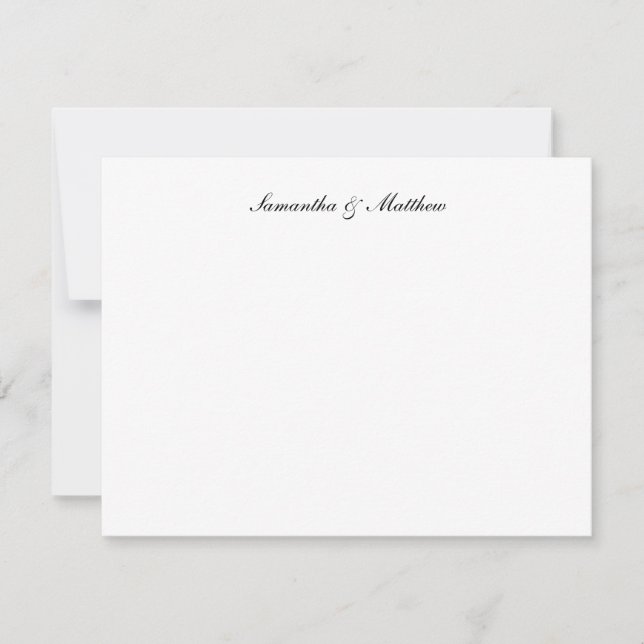 Classic Elegant Script Couple Note Card (Front)