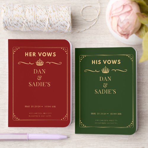 Classic Elegant Script Couple Wedding Calligraphy Foil Vow Books