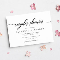 Classic Elegant Script Couples Bridal Shower Invitation