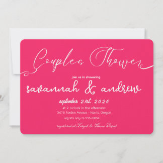 Classic Elegant Script Couples Shower Invitation