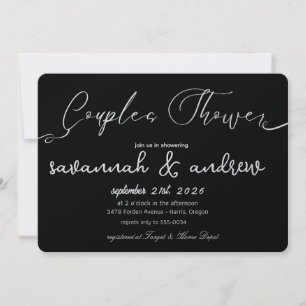 Classic Elegant Script Couples Shower Invitation