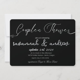 Classic Elegant Script Couples Shower Invitation