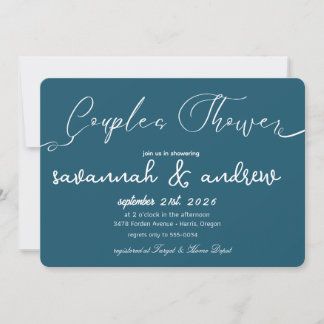 Classic Elegant Script Couples Shower Invitation