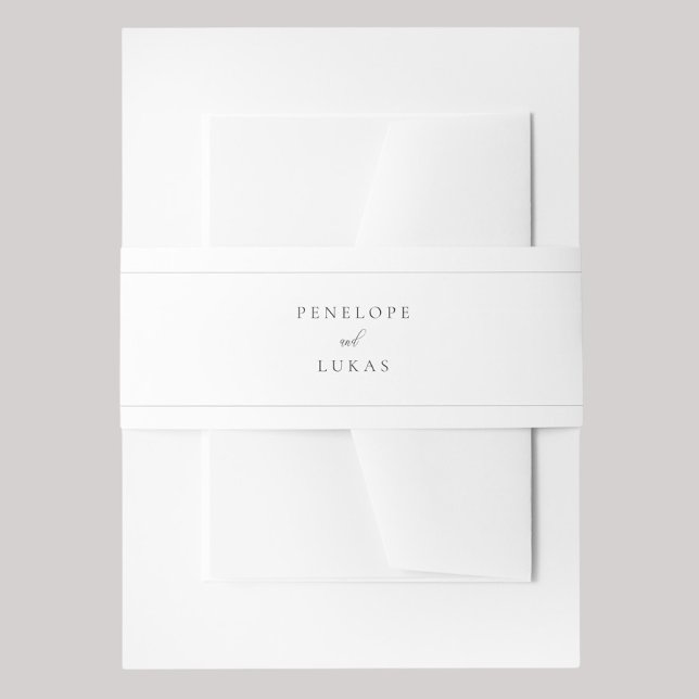 Classic Elegant Script Minimal Wedding Invitation Belly Band (Creator Uploaded)