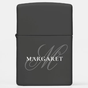 Classic Elegant Script Monogram Zippo Lighter