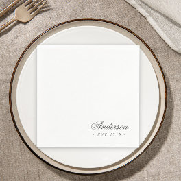 Classic Elegant Script Personalized Name Wedding Napkins