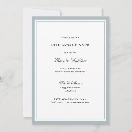 Classic Elegant Script Rehearsal Dinner Invitation