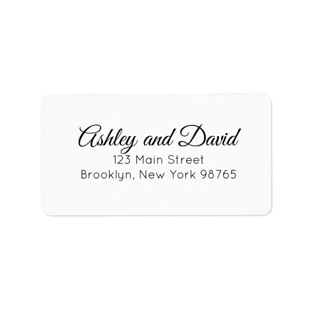 Classic Elegant Script Return Address Label (Front)