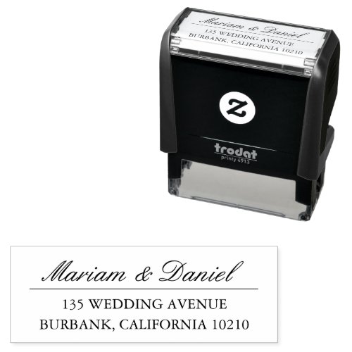 Classic Elegant Script Simple Names Return Address Self_inking Stamp