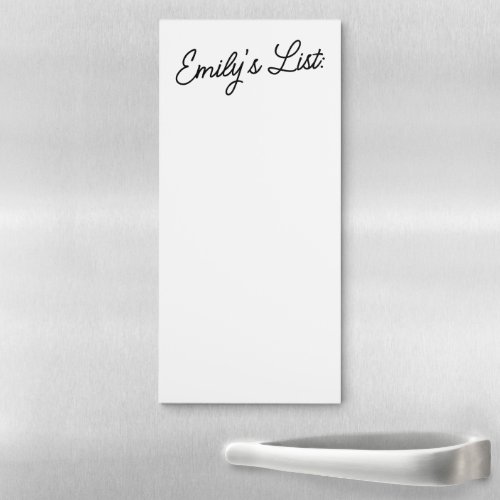 Classic Elegant Script To Do List  Name Magnetic Notepad