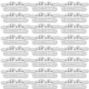 Classic Elegant Script Transparent Return Address  Sticker