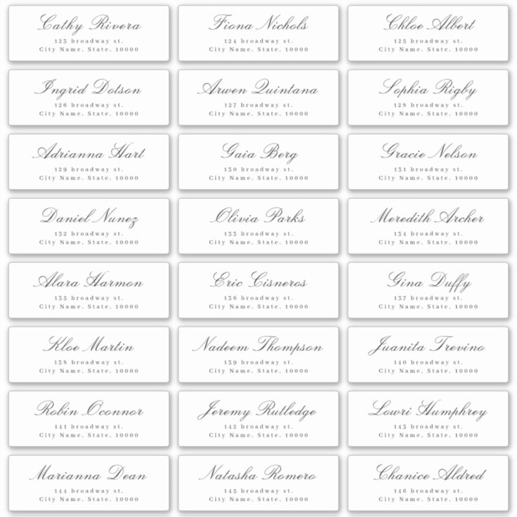 Classic Elegant script wedding guest address label | Zazzle