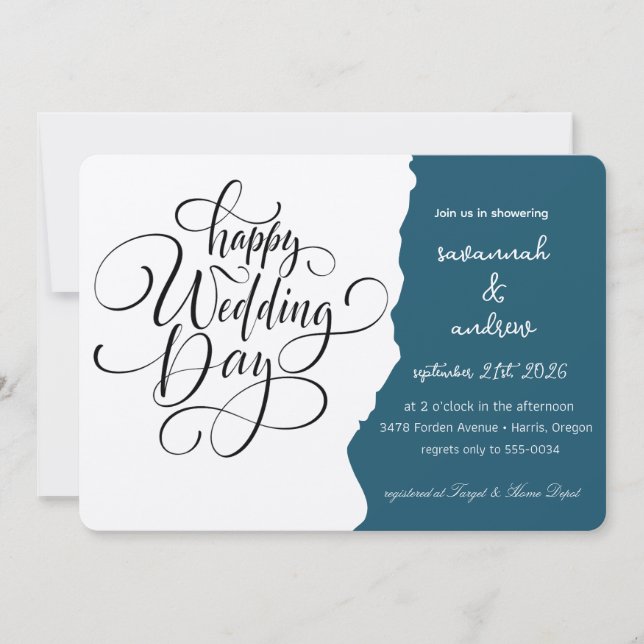 Classic Elegant Script wedding Invitation (Front)
