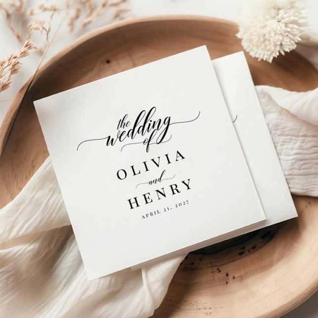 Classic Elegant Script Wedding Napkins (Creator Uploaded)